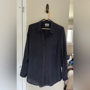 Aritzia Community Linen Long Sleeve Button Down Shirt